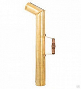 Картинка труба для самовара 65 мм деревянная ручка (матовая латунь)
